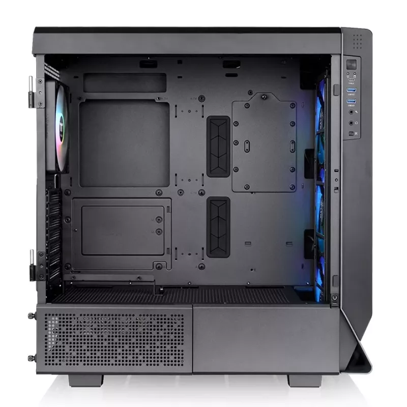 Thermaltake Ceres 500 TG ARGB case per PC Midi Tower, E-ATX, vetro temperato, 3 ventole ARGB da 140 mm anteriori, USB-C, nero