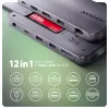 Axagon HMC-12GM2, hub USB 10 Gbps, 3x USB-A, USB-C, HDMI, DP, RJ-45, M.2, SD/mSD, audio, PD