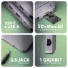 Axagon HMC-12GM2, hub USB 10 Gbps, 3x USB-A, USB-C, HDMI, DP, RJ-45, M.2, SD/mSD, audio, PD