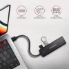 Axagon HUE-C1A hub TRAVEL 4x USB 5 Gbps, ingresso alimentazione USB-C, cavo USB-A 19 cm