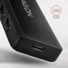 Axagon HUE-C1A hub TRAVEL 4x USB 5 Gbps, ingresso alimentazione USB-C, cavo USB-A 19 cm
