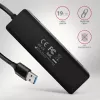 Axagon HUE-C1A hub TRAVEL 4x USB 5 Gbps, ingresso alimentazione USB-C, cavo USB-A 19 cm