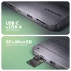 Axagon HMC-6GM2 USB 10Gbps Hub USB-A USB-C HDMI M.2 SD/mSD PD 100W USB-C Kabelgebunden USB 3.2 Gen 2 (3.1 Gen 2) Type-C grigio