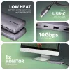 Axagon HMC-6GM2 USB 10Gbps Hub USB-A USB-C HDMI M.2 SD/mSD PD 100W USB-C Kabelgebunden USB 3.2 Gen 2 (3.1 Gen 2) Type-C grigio