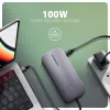 Axagon HMC-6GM2 USB 10Gbps Hub USB-A USB-C HDMI M.2 SD/mSD PD 100W USB-C Kabelgebunden USB 3.2 Gen 2 (3.1 Gen 2) Type-C grigio