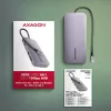 Axagon HMC-6GM2 USB 10Gbps Hub USB-A USB-C HDMI M.2 SD/mSD PD 100W USB-C Kabelgebunden USB 3.2 Gen 2 (3.1 Gen 2) Type-C grigio