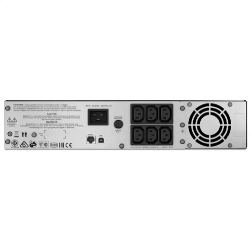 APC Smart-UPS C, line-interactive, 2000VA, rackmount 2U, 230V, 6 prese IEC C13, comunicazione USB e seriale, AVR, LCD grafico