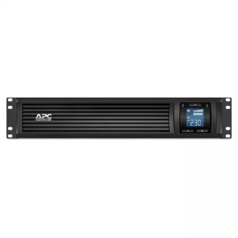 APC Smart-UPS C, line-interactive, 2000VA, rackmount 2U, 230V, 6 prese IEC C13, comunicazione USB e seriale, AVR, LCD grafico