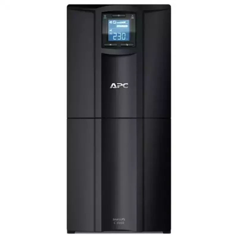 APC Smart-UPS C, line-interactive, 3kVA, tower, 230V, 8 uscite IEC C13+1 uscita IEC C19, comunicazione USB e seriale, AVR, LCD grafico