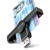 Lettore di smart card / carte ID Axagon CRE-SMPA USB-A PocketReader, USB 2.0, nero, 13 g
