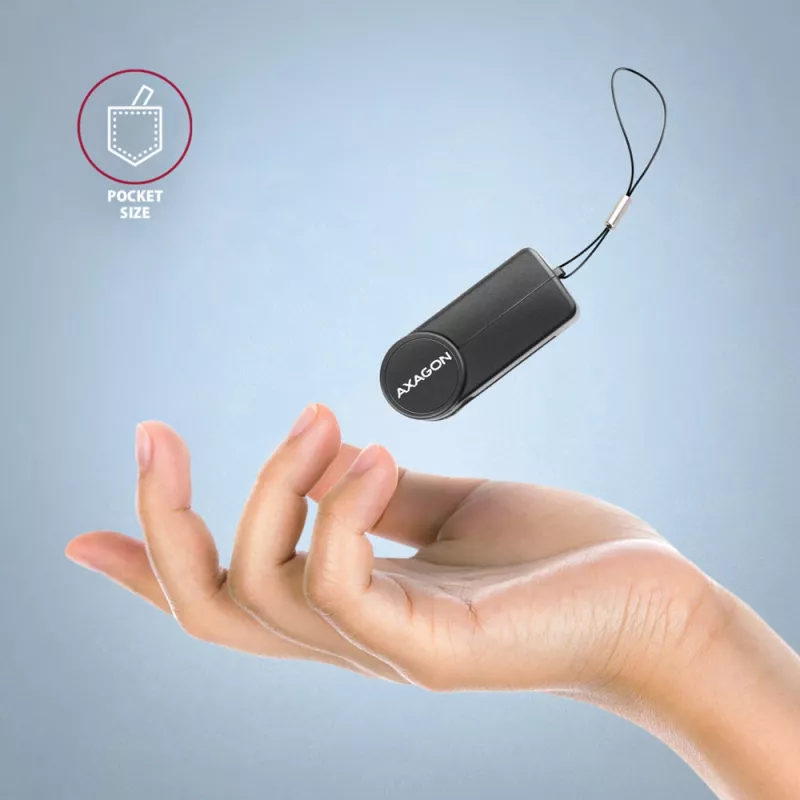 Lettore di smart card / carte ID Axagon CRE-SMPA USB-A PocketReader, USB 2.0, nero, 13 g
