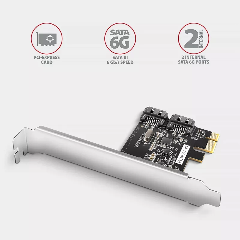 Adattatore SATA interno Axagon PCES-SJ2 PCIe 2 Gbit/s nero