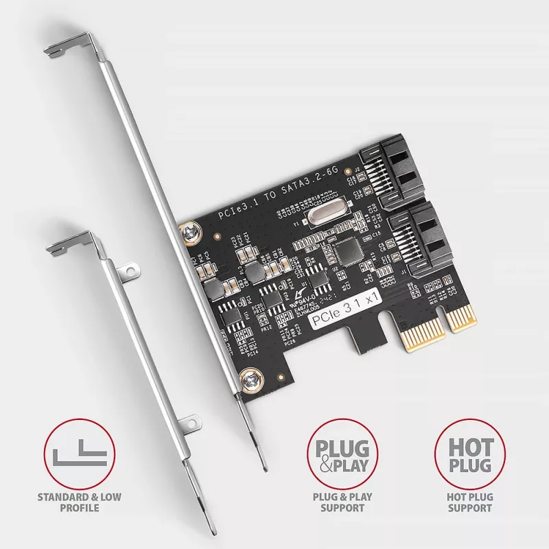 Adattatore SATA interno Axagon PCES-SJ2 PCIe 2 Gbit/s nero