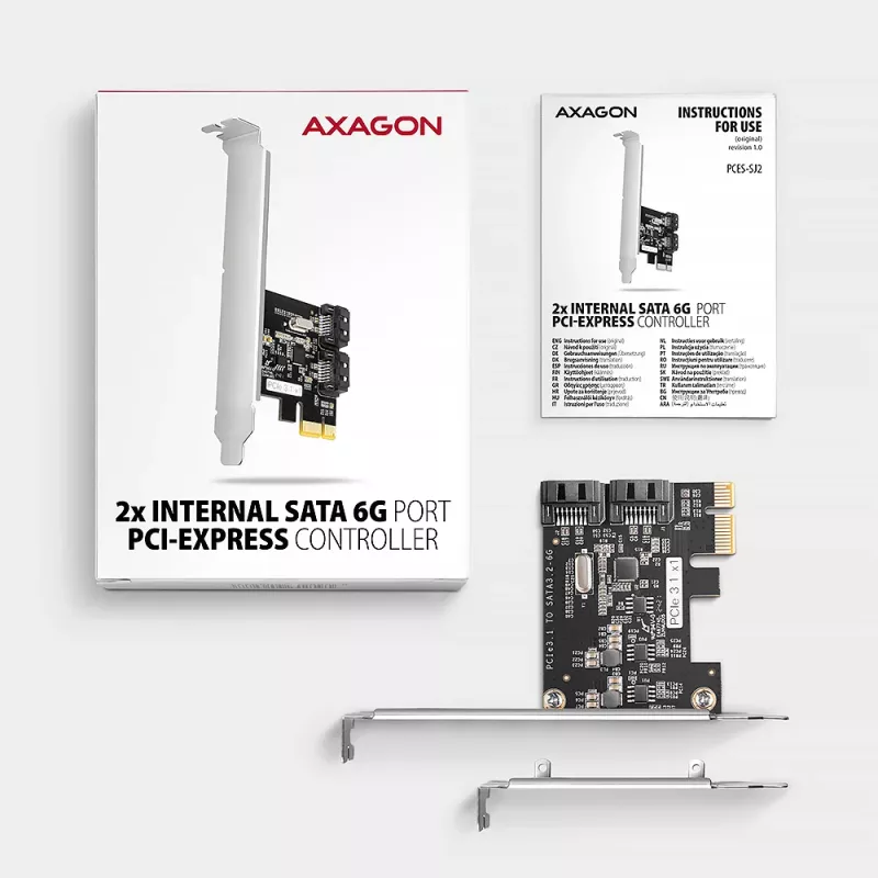 Adattatore SATA interno Axagon PCES-SJ2 PCIe 2 Gbit/s nero
