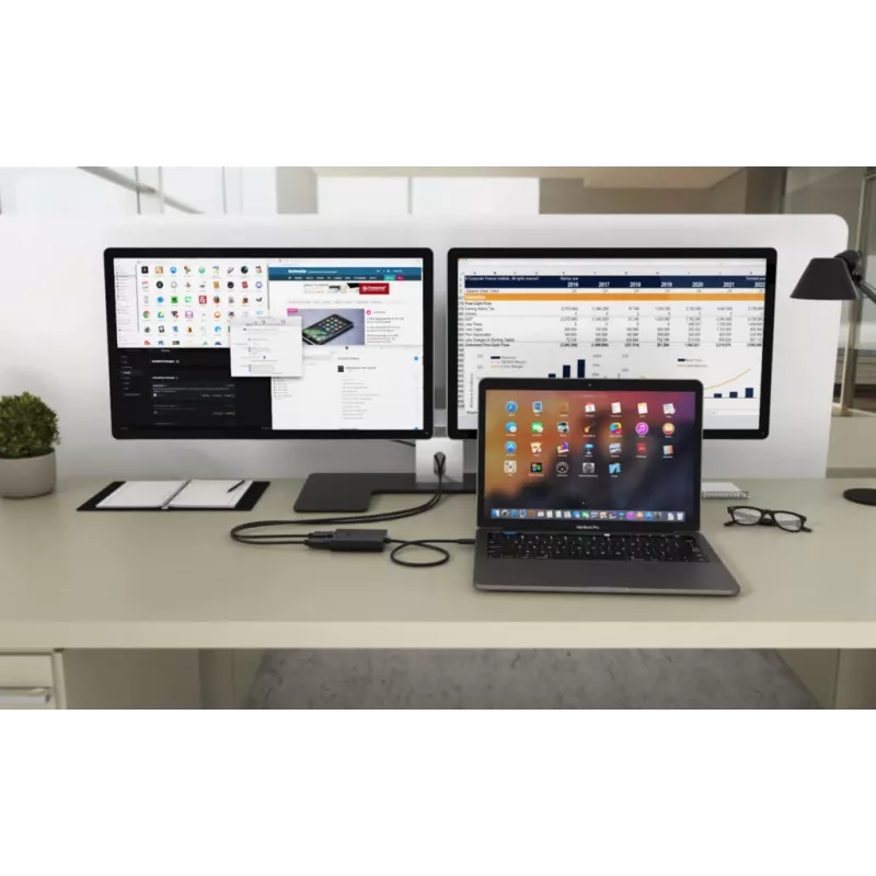Adattatore video i-tec USB-C Dual 4K/60Hz (Single 8K/30Hz) HDMI