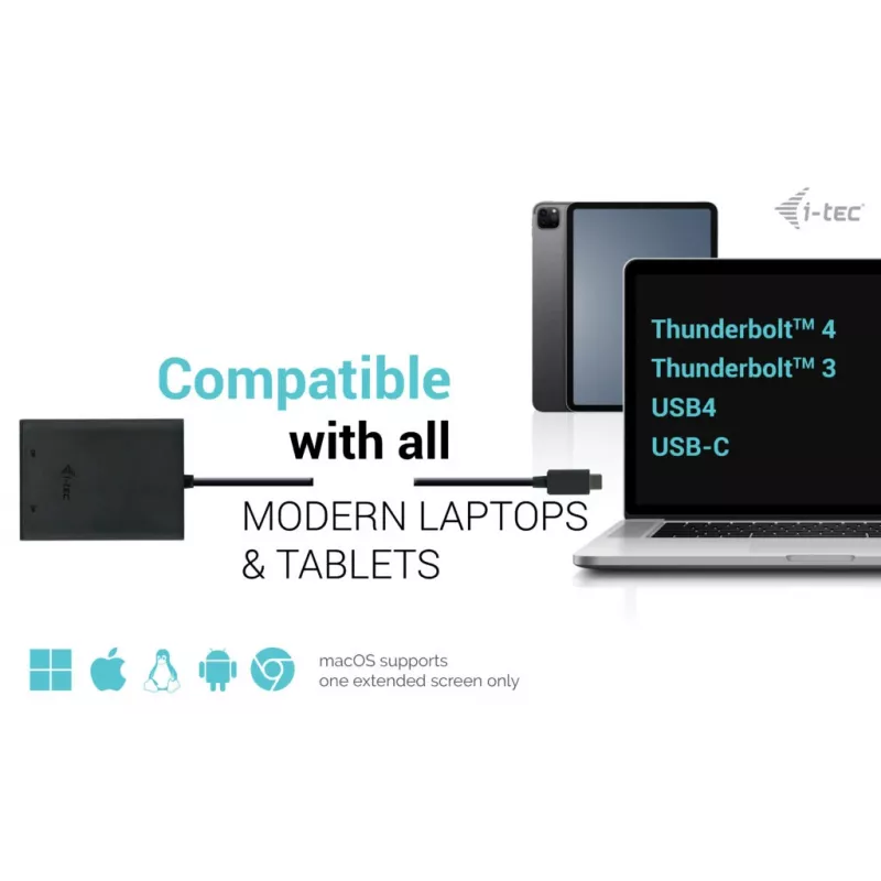 Adattatore video i-tec USB-C Dual 4K DisplayPort