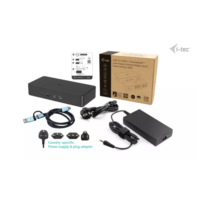 Docking station i-tec USB 3.0 / USB-C / Thunderbolt 3 Professional Dual 4K Display Generation 2 + Power Delivery 100W