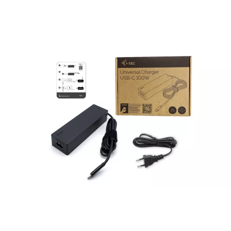 Caricabatterie universale i-tec USB-C PD 3.0 100W per interni nero