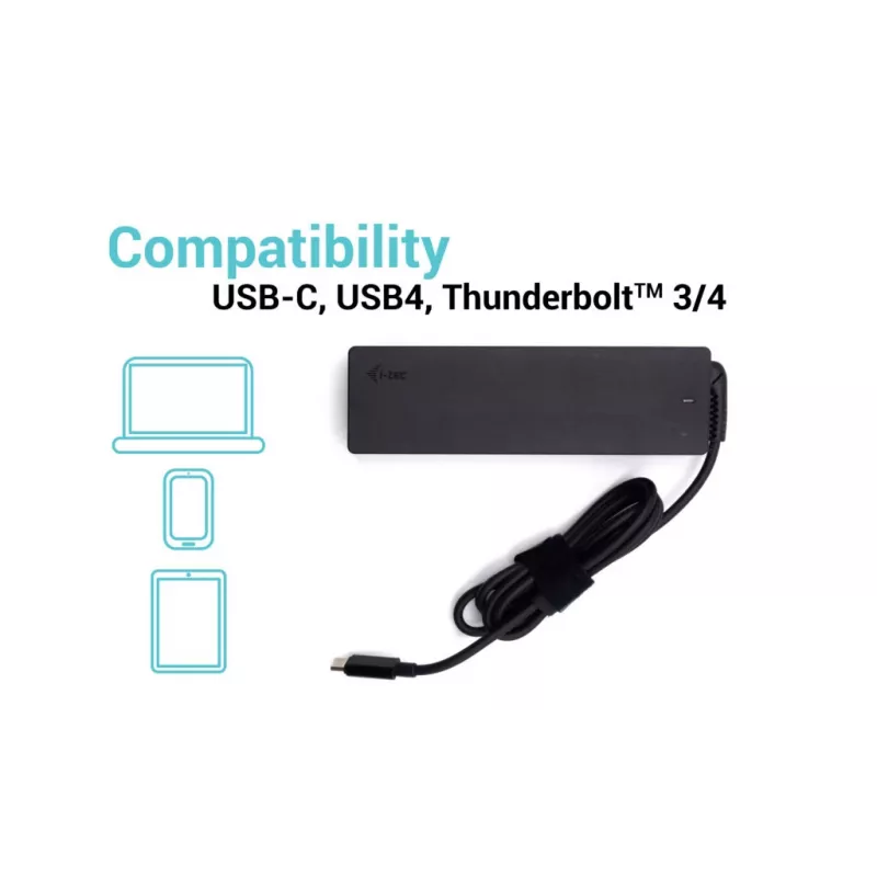 Caricabatterie universale i-tec USB-C PD 3.0 100W per interni nero