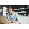 JVC HA-S36W-A-U cuffie wireless, Bluetooth, multipoint, 35 h di riproduzione, microfono integrato, USB-C, blu