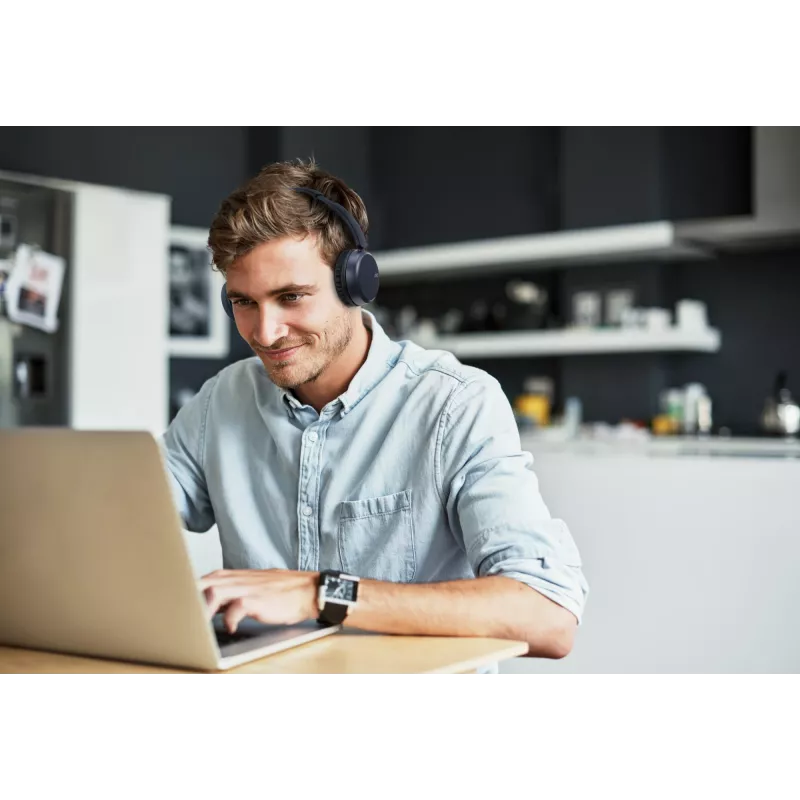 JVC HA-S36W-A-U cuffie wireless, Bluetooth, multipoint, 35 h di riproduzione, microfono integrato, USB-C, blu