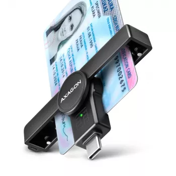 Axagon CRE-SMPC lettore USB-C di smart card/carta d'identità PocketReader lettore di smart card per interni USB Type-C nero