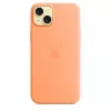 APPLE custodia in silicone Apple compatibile MagSafe per iPhone 15 Plus Sorbet Orange