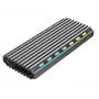 GEMBIRD EE2280-U3C-03 box esterno per SSD M.2 NVMe/SATA, USB 3.1 Gen 2 (10 Gbit/s), USB Type-C, RGB, alluminio