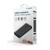 GEMBIRD EE2280-U3C-03 box esterno per SSD M.2 NVMe/SATA, USB 3.1 Gen 2 (10 Gbit/s), USB Type-C, RGB, alluminio