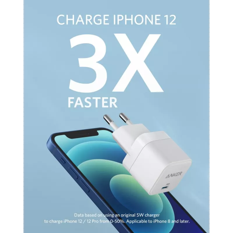 Caricabatterie Anker PowerPort III universale bianco AC ricarica rapida per interni