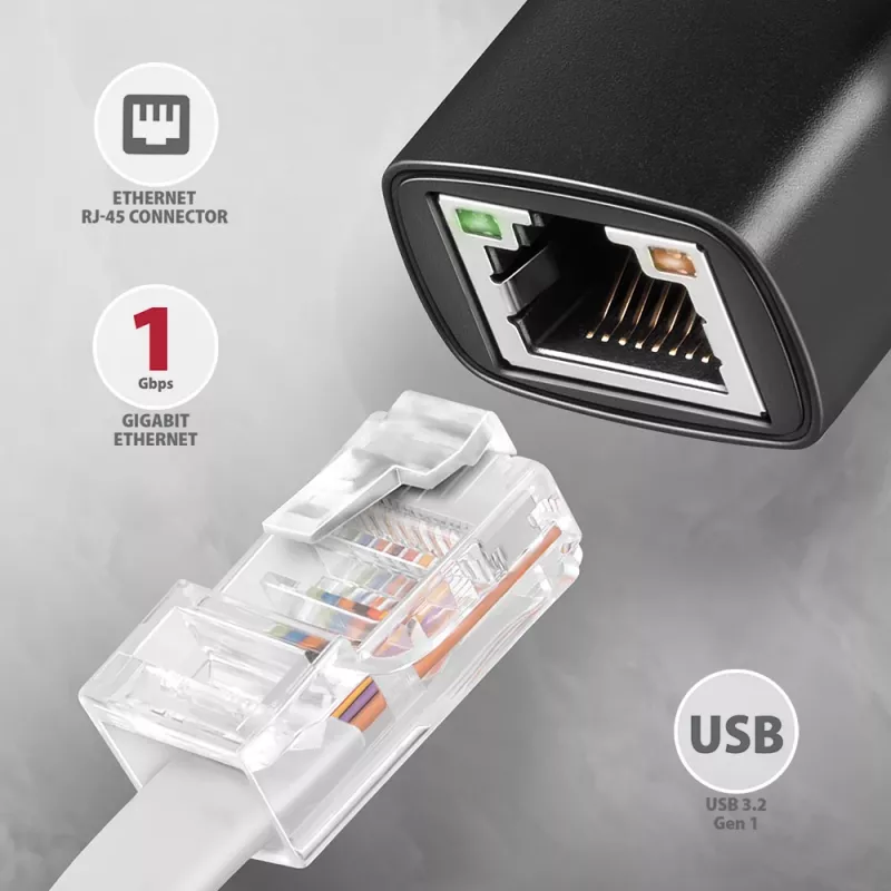 Axagon ADE-AR USB-A 3.2 Gen 1 - Adattatore Gigabit Ethernet, Realtek 8153