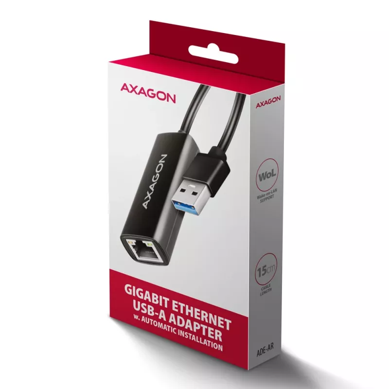 Axagon ADE-AR USB-A 3.2 Gen 1 - Adattatore Gigabit Ethernet, Realtek 8153