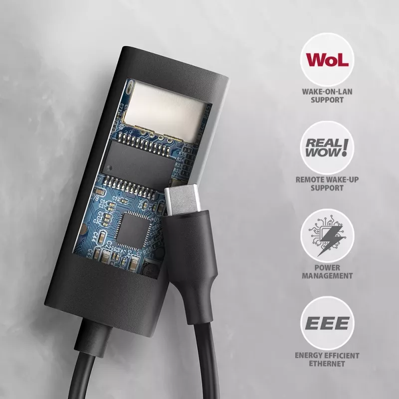 Axagon ADE-ARC USB-C 3.2 Gen 1 - Adattatore Gigabit Ethernet, Realtek 8153