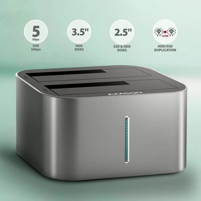 Axagon ADSA-DC SuperSpeed USB DUAL dock per HDD/SSD 2,5