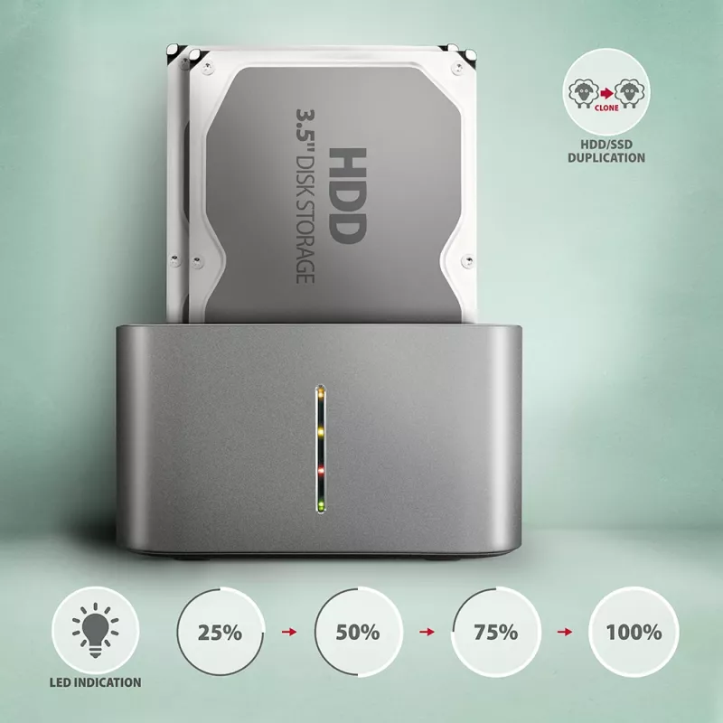 Axagon ADSA-DC SuperSpeed USB DUAL dock per HDD/SSD 2,5