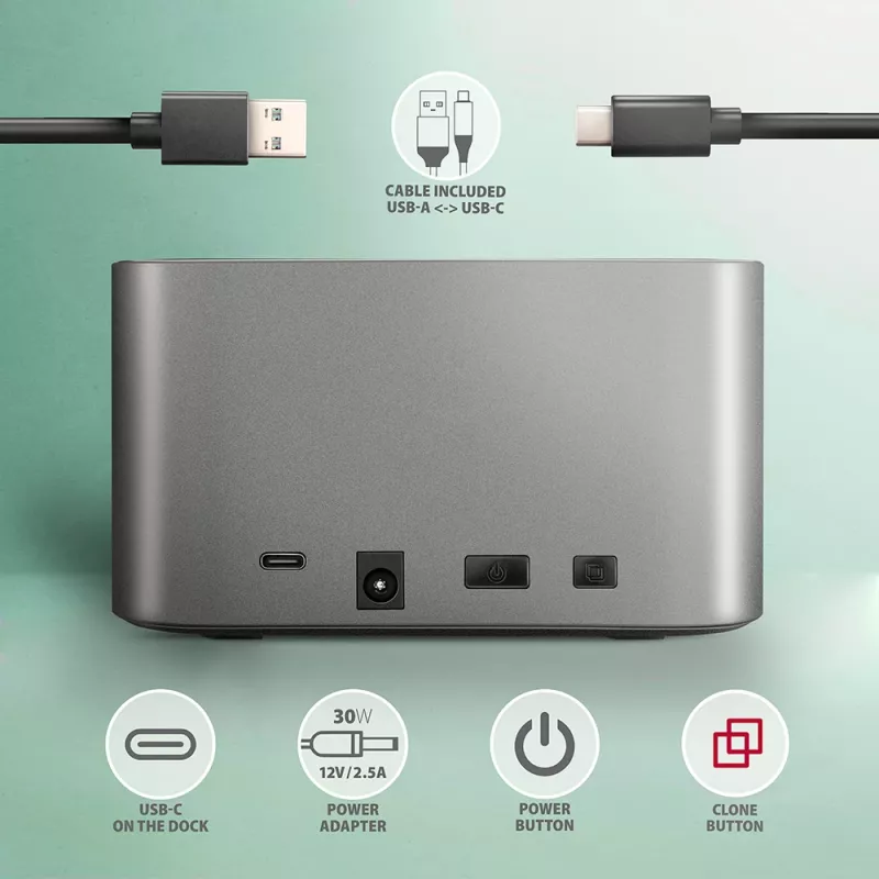 Axagon ADSA-DC SuperSpeed USB DUAL dock per HDD/SSD 2,5