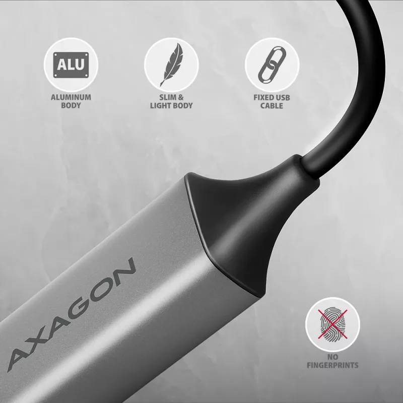 Axagon ADE-TXCA USB-C + USB-A 3.2 Gen 1 - Adattatore Gigabit Ethernet, Asix AX88179