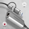 Axagon ADE-TXCA USB-C + USB-A 3.2 Gen 1 - Adattatore Gigabit Ethernet, Asix AX88179