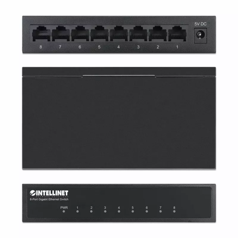 Switch Intellinet 8 porte Gigabit Ethernet, formato desktop, case in metallo, IEEE 802.3az (Energy Efficient Ethernet)