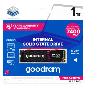 SSD Goodram PX700 SSDPR-PX700-01T-80 unità a stato solido interna 1 TB M.2 PCI Express 4.0 NVMe 3D NAND