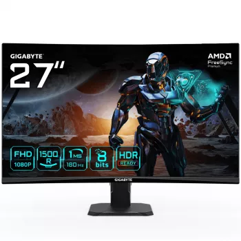 GIGABYTE GS27FC monitor da gaming curvo 27 pollici FHD – 1920 x 1080, 180 Hz, 1 ms, 250 cd/m², FreeSync Premium, compatibile HDR, HDMI 2.0, DisplayPort 1.4