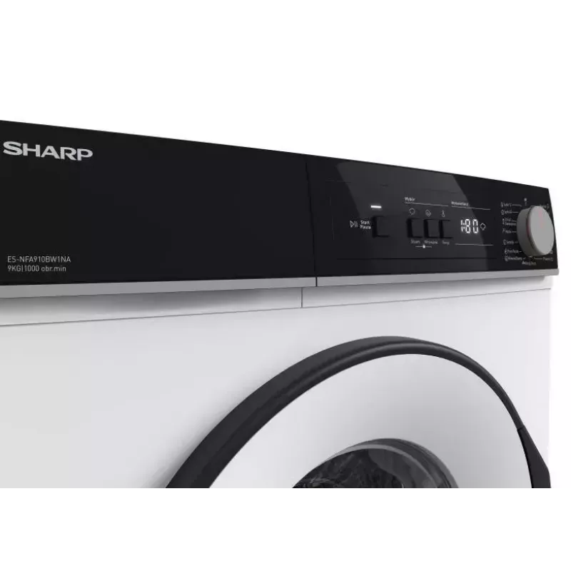 Lavatrice Sharp ES-NFA910BW1NA-PL, a carica frontale, 9 kg, classe di efficienza energetica A