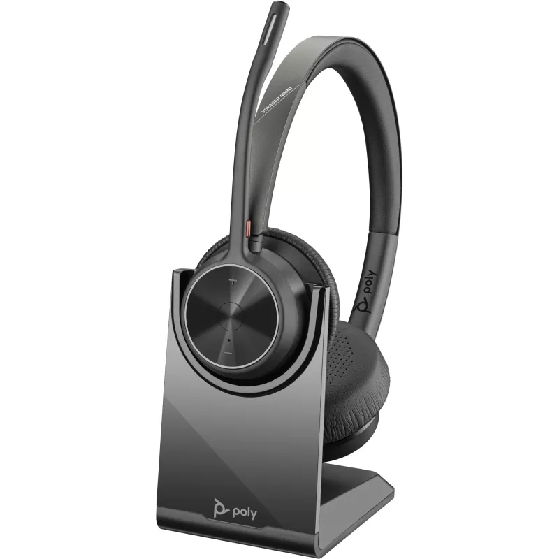 HP Poly Voyager 4320 UC cuffie stereo USB-A +BT700 adattatore USB-A +stazione di ricarica