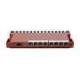Router cablato MikroTik L009UiGS-RM — 8x RJ-45, 2,5 Gigabit Ethernet, 1x SFP, 1x USB, CPU 800 MHz, 512 MB RAM, rosso