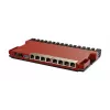 Router cablato MikroTik L009UiGS-RM — 8x RJ-45, 2,5 Gigabit Ethernet, 1x SFP, 1x USB, CPU 800 MHz, 512 MB RAM, rosso