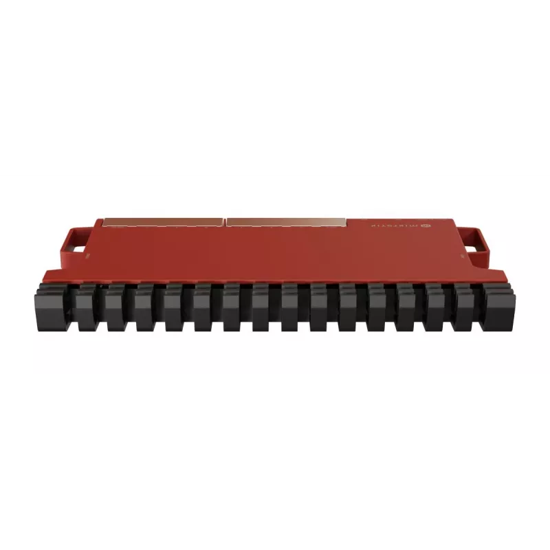 Router cablato MikroTik L009UiGS-RM — 8x RJ-45, 2,5 Gigabit Ethernet, 1x SFP, 1x USB, CPU 800 MHz, 512 MB RAM, rosso