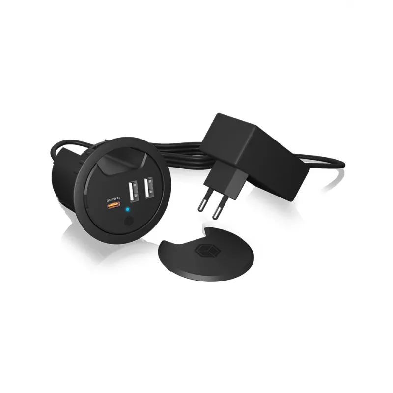 ICY BOX Caricabatterie USB da incasso con Power Delivery e Quick Charge