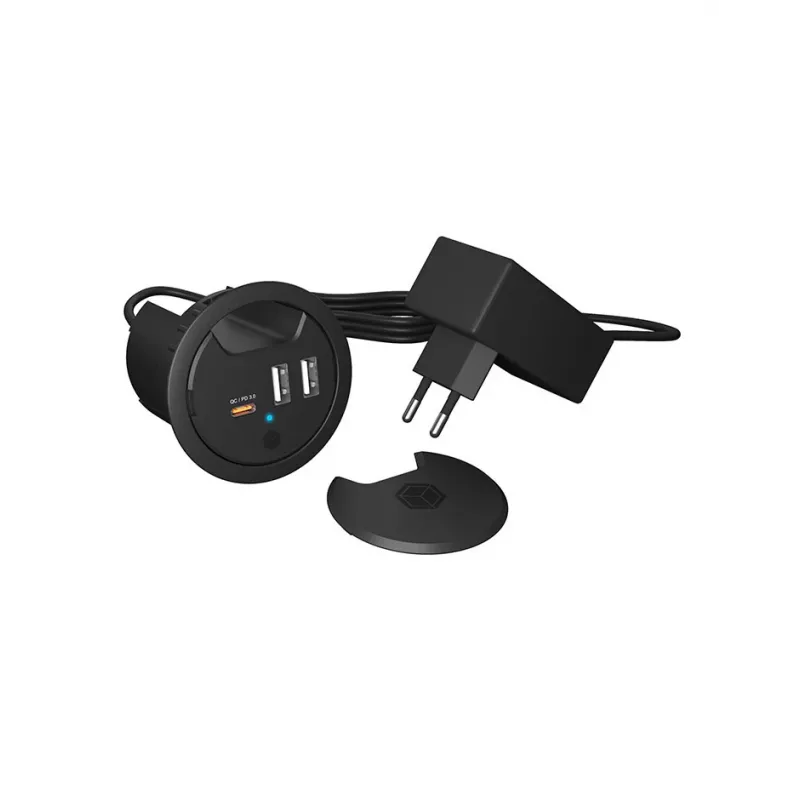 ICY BOX Caricabatterie USB da incasso con Power Delivery e Quick Charge
