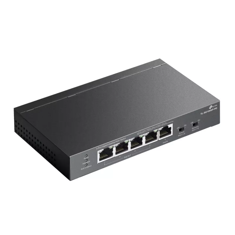Switch di rete TP-Link TL-SG1005P-PD Gigabit Ethernet (10/100/1000) Power over Ethernet (PoE) nero