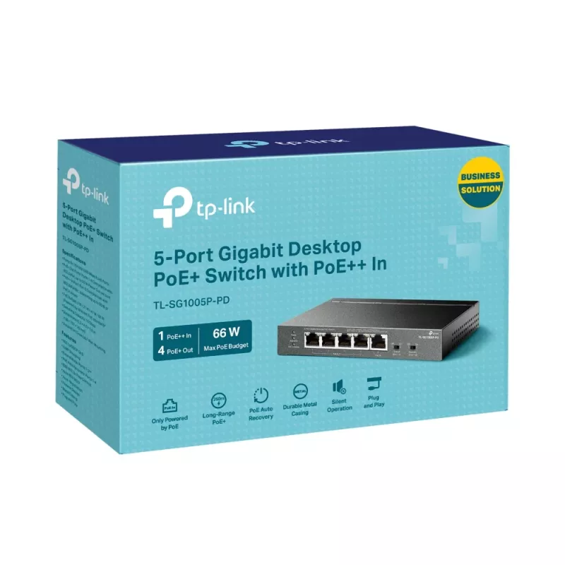 Switch di rete TP-Link TL-SG1005P-PD Gigabit Ethernet (10/100/1000) Power over Ethernet (PoE) nero